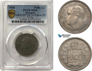 Romania, Carol II, Pattern 100 Lei 1936, Bucharest Mint, Tin (6.13g) Plain edge, Coin rotation, Schäffer/Stambuliu 157 Var.(Unpublished metal) PCGS SP...