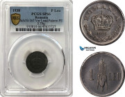 Romania, Carol II, Pattern 1 Leu 1938, Bucharest Mint, Lead (5.79g) Plein edge, Coin rotation, Schäffer/Stambuliu 167 Var. (Unpublished metal) PCGS SP...