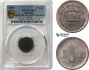 Romania, Carol II, Pattern 1 Leu 1939, Bucharest Mint, Lead (4.25g) Reeded edge, Coin rotation, Schäffer/Stambuliu 168 Var. (Unpublished metal) PCGS S...