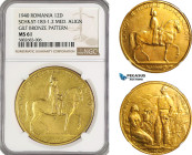Romania, Carol II, Pattern Medallic 12 Ducats 1940, Bucharest Mint, Gilt Bronze, Reeded edge, Medal rotation, Schäffer/Stambuliu 183-1.2, NGC MS61, Ra...