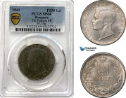 Romania, Mihai I, Pattern 250 Lei 1941, Bucharest Mint, Tin (10.15g) Plain edge, Coin rotation, Schäffer/Stambuliu (Unpublished), PCGS SP64, Top Pop! ...
