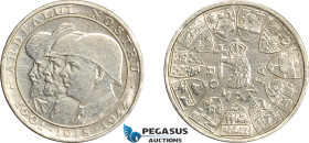 Romania, Mihai I, Pattern Medallic 20 Lei 1944, Bucharest Mint, Tin(4.76g) Plain edge, Medal rotation, Schäffer/Stambuliu 192-Var., (Unpublished metal...