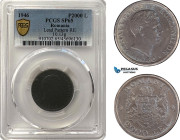 Romania, Mihai I, Pattern 2000 Lei 1946, Bucharest Mint, Lead (10.13g) Reeded edge, Coin rotation, Schäffer/Stambuliu (Unpublished), PCGS SP65, Top Po...