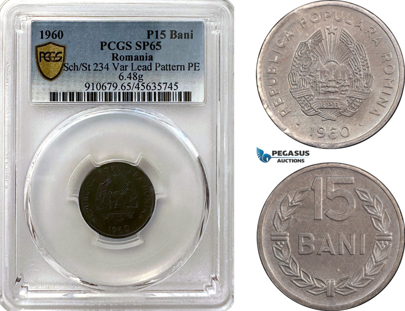 Romania, Peoples Republic, Pattern 15 Bani 1960, Bucharest Mint, Lead (6.48g) Pl...