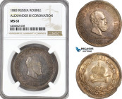 Russia, Alexander III, Coronation Rouble 1883, St. Petersburg Mint, Silver, KM Y# 43, NGC MS61