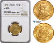 South Africa (ZAR) 1 Pond 1898, Pretoria Mint, Gold, KM# 10, NGC AU58