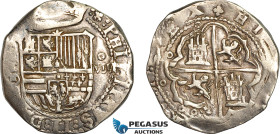 Spain, Philip II (1556-1598) Cob 8 Reales ND, Silver (27.08g) Cal# 129, EF