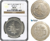 Turkey (Ottoman Empire), Mustafa III, 1 Piastre AH1171//83, Islambol Mint, Silver, KM# 321.2, NGC MS63, Top Pop!