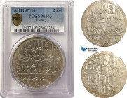 Turkey (Ottoman Empire), Abdülhamid I, 2 Zolota AH1187//16, Kostantiniye Mint, Silver, KM# 402, PCGS MS63