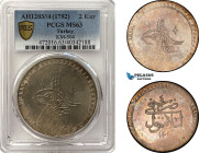 Turkey (Ottoman Empire), Selim III, 2 Kurush AH1203//4, Islambol Mint, Silver, KM# 504, PCGS MS63