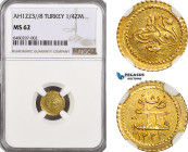 Turkey (Ottoman Empire), Mahmud II, ¼ Zeri Mahbub AH1223//8, Kostantiniye Mint, KM# 608, NGC MS62