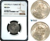 Turkey (Ottoman Empire), Abdülhamid II, 5 Kurush AH1293//11, Kostantiniye Mint, Silver, KM# 720, NGC MS63+