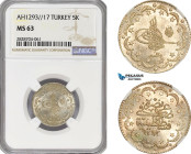 Turkey (Ottoman Empire), Abdülhamid II, 5 Kurush AH1293//17, Kostantiniye Mint, Silver, KM# 720, NGC MS63