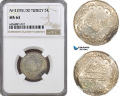 Turkey (Ottoman Empire), Abdülhamid II, 5 Kurush AH1293//30, Kostantiniye Mint, Silver, KM# 720, NGC MS63, Top Pop!