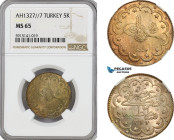 Turkey (Ottoman Empire), Mehmed Reshad V, 10 Kurush AH1327//7, Kostantiniye Mint, Silver, KM# 786, NGC MS65 (Wrongly labeled as 5K)