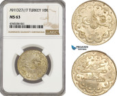 Turkey (Ottoman Empire), Mehmed Reshad V, 10 Kurush AH1327//7, Kostantiniye Mint, Silver, KM# 810, NGC MS61