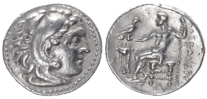 Kings of Macedon, Alexander III 'the Great'. AR Drachm, 4.27 g 17.91 mm. Kolopho...