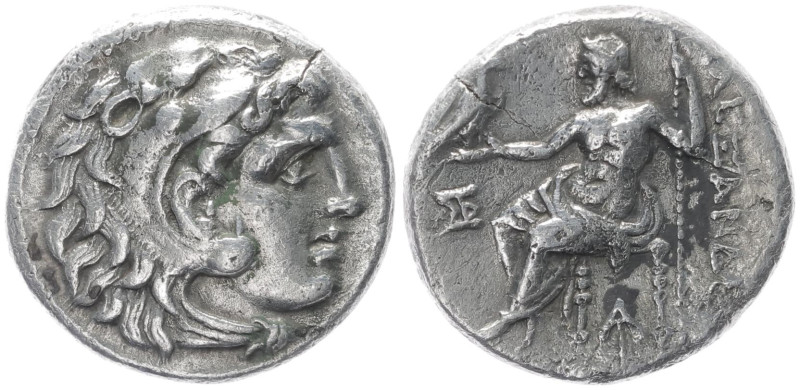 Kings of Macedon, Alexander III ‘the Great’, AR Drachm, 3.99 g 16.53 mm. 336-323...