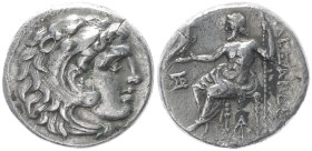 Kings of Macedon, Alexander III ‘the Great’, AR Drachm, 3.99 g 16.53 mm. 336-323 BC. Magnesia ad Maeandrum, struck by Antigonos I Monophtalmos, circa ...