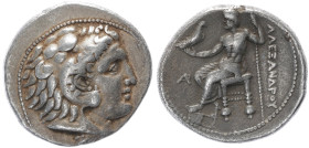 Kings of Macedon, Alexander III 'the Great'. AR Tetradrachm, 16.82 g 28.83 mm. 336-323 BC. Uncertain mint.
Obv: Head of Herakles right, wearing lion s...