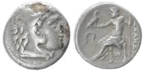 Kings of Macedon, Demetrios I Poliorketes. AR Drachm,4.05 g 16.90 mm. 306-283 BC. Miletos. Struck ( circa 300-295 BC.).
Obv: Head of Herakles right, w...