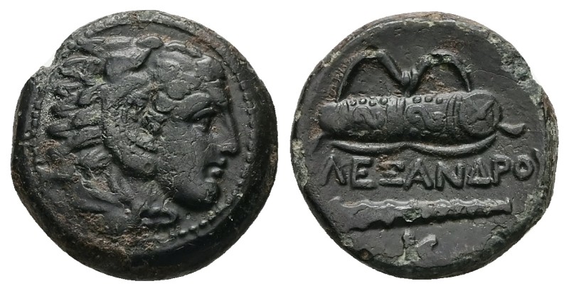 Kings of Macedon, Alexander III 'the Great', AE, 5.31 g 18.33 mm. 336-323 BC.
O...