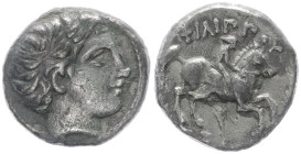Kings of Macedon, Philip III Arrhidaios. AR 1/5 Tetradrachm, 2.28 g 13.51 mm. 323-317 BC. In the types of Philip II. Amphipolis mint. Struck under Pol...