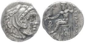 Kings of Macedon, Philip III Arrhidaios. AR Drachm,4.02 g 16.81 mm. 323-317 BC. In the name and types of Alexander III. Lampsakos mint. Struck under L...