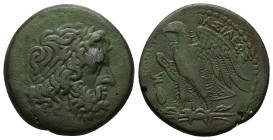 Ptolemaic Kings of Egypt. Ptolemy II Philadelphos. AE, 14.97 g 28.14 mm. 285-246 BC. Alexandreia mint.
Obv: Laureate head of Zeus right, wearing taen...