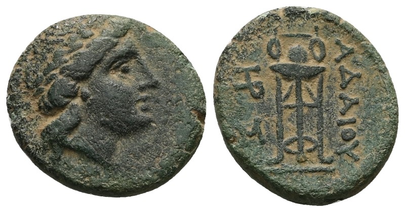 Kings of Thrace, Adaios, AE, 8.38 g 22.79 mm. Circa 275-225 BC.
Obv:Kypsela, La...