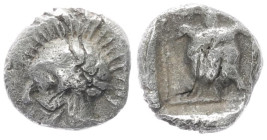 Lesbos, Methymna. AR Obol, 0.46 g 7.70 mm. Circa 500-440 BC. 
Obv: Helmeted head of Athena left.
Rev: Turtle within beaded linear border.
Ref: HGC 6, ...
