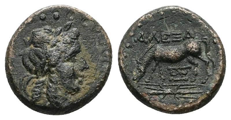 Troas, Alexandria. AE, 4.16 g 16.01 mm. 3rd-2nd century BC.
Obv: Laureate head ...