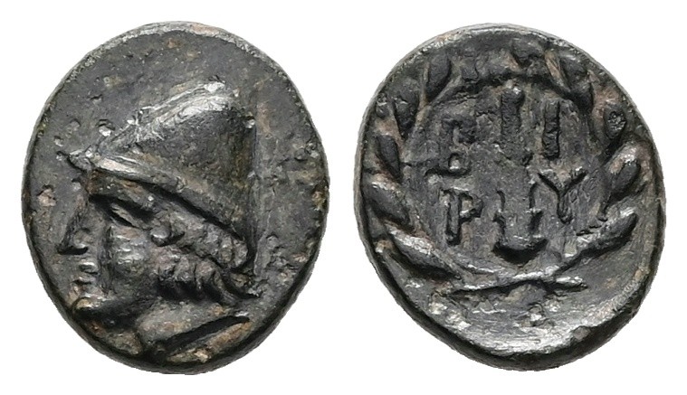 Troas, Birytis. AE, 1.33 g 12.13 mm. 4th-3rd centuries BC.
Obv: Head of Kabeiro...