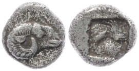 Troas, Kebren. AR Obol, 0.63 g 7.75 mm. Circa 5th century BC. 
Obv: Head of ram right. 
Rev: Quadripartite incuse square. 
Ref: SNG Copenhagen 254. 
F...