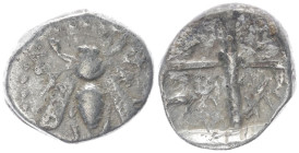 Ionia, Ephesos. AR Hemidrachm, 1.65 g 11.96 mm. Circa 350-325 BC. 
Obv: Bee with straight wings; E-Φ flanking; dotted border.
Rev: Quadripartite incus...