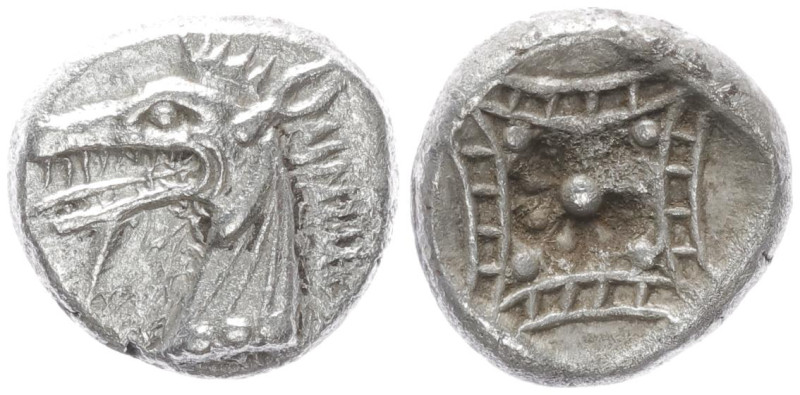 Caria, Kindya. AR Tetrobol, 1.72 g 11.18 mm. Circa 510-480 BC. 
Obv: Head of ket...