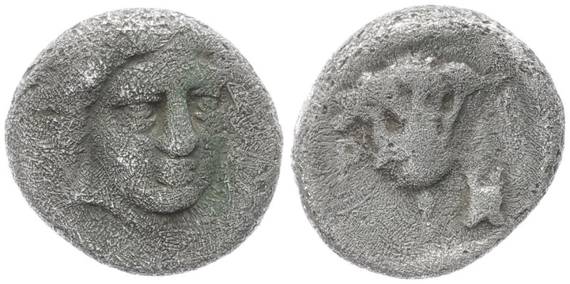 Caria, Rhodos. AR Hemidrachm, 1.69 g 12.32 mm. Circa 408/7-394 BC. 
Obv: Head of...