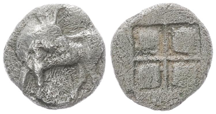 Asia Minor, Uncertain. AR Hemiobol, 0.34 g 7.76 mm. Circa 5th century BC. 
Obv: ...