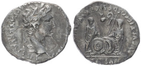 Augustus, 27 BC-AD 14. AR, Denarius. 3.72 g. 18.90 mm. Lungdunum.
Obv: CAESAR AVGVSTVS DIVI F PATER PATRIAE. Head of Augustus, laureate, right.
Rev: A...