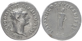 Domitian, 81-96 AD. AR, Denarius. 2.93 g. 19.11 mm. Rome.
Obv: IMP CAES DOMIT AVG GERM P M TR P XI. Head of Domitian, laureate, right
Rev: IMP XXII CO...