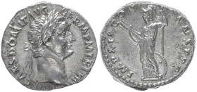 Domitian, 81-96 AD. AR, Denarius. 3.35 g. 18.36 mm. Rome.
Obv: IMP CAES DOMIT AVG GERM P M TR P XIIII. Head of Domitian, laureate, right.
Rev: IMP XIX...