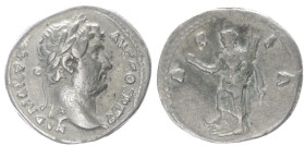 Hadrian, 117-138 AD. AR, Denarius. 2.98 g. 18.05 mm. Rome. Travel Series.
Obv: HADRIANVS AVG COS III P P. Head of Hadrian, laureate, right.
Ref: ASIA....