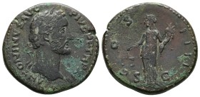 Antoninus Pius, 138-161 AD. AE, Sestertius. 27.15 g. 33.63 mm. Rome.
Obv: ANTONINVS AVG PIVS P P TR P XII. Head of Antoninus Pius, laureate, right.
...