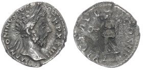 Marcus Aurelius, 161-180 AD. AR, Denarius. 2.76 g. 18.66 mm. Rome.
Obv: M ANTONINVS AVG TR P XXIIII. Head of Marcus Aurelius, laureate, right.
Rev: VI...