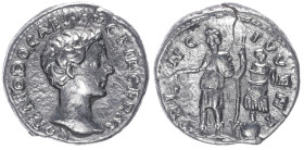 Commodos Caesar, 166-177 AD. AR, Denarius. 2.68 g. 17.53 mm. Rome.
Obv: COMMODO CAES AVG FIL GERM. Bust of Commodus, bare-headed, draped, right.
Rev: ...