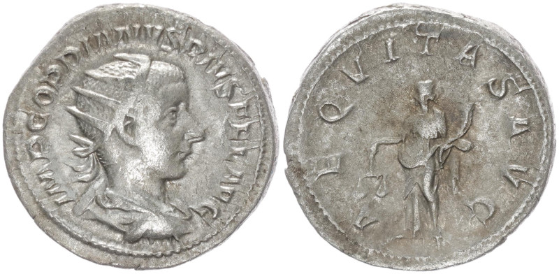 Gordian III, 238-244 AD. AR, Antoninianus. 3.96 g. 22.77 mm. Rome.
Obv: MP GORDI...