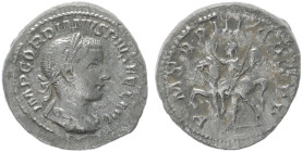 Gordian III, 238-244 AD. AR, Denarius. 3.45 g. 20.81 mm. Rome.
Obv: IMP GORDIANVS PIVS FEL AVG. Bust of Gordian III, laureate, draped, cuirassed, righ...