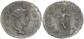 Philip II Caesar, 244-247 AD. AR, Antoninianus. 3.37 g. 21.51 mm. Rome.
Obv: M IVL PHILIPPVS CAES. Bust of Philip II, radiate, draped, cuirassed, righ...