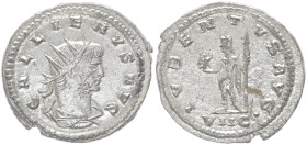 Gallienus, 253-268 AD. AR, Antoninianus. 3.48 g. 22.16 mm. Antioch.
Obv: GALLIENVS AVG. Bust of Gallienus, radiate, draped, right.
Rev: IVBENTVS AVG. ...
