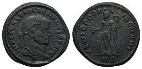 Diocletian, 284-305 AD. AE, Follis. 9.57 g. 27.36 mm. Heraclea.
Obv: IMP C C VAL DIOCLETIANVS P F AVG: Head of Diocletian, laureate, right.
Rev: GEN...